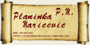 Planinka Marićević vizit kartica